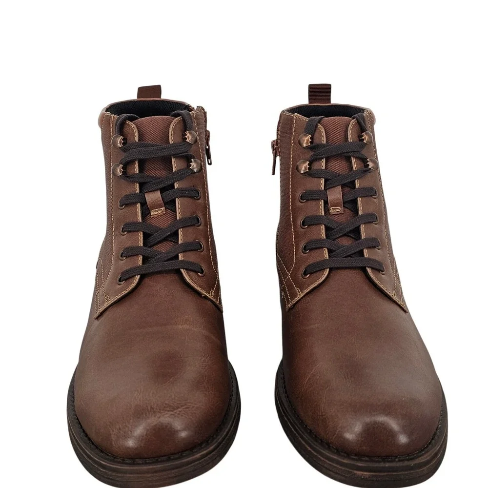 Alfani‎ Bronson Mens Brown Lace Up Side Zip Ankle Boots 11.5M 10007182500